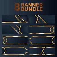 conjunto de design de banner de ouro com luxo de ouro de estilo moderno minimalista vetor