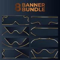 conjunto de design de banner de ouro com luxo de ouro de estilo moderno minimalista vetor