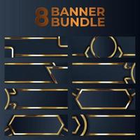 conjunto de design de banner de ouro com luxo de ouro de estilo moderno minimalista vetor