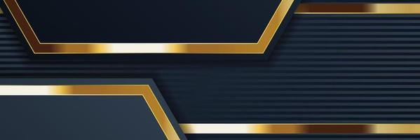 design de banner de ouro com luxo de ouro de estilo moderno minimalista vetor