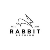 logotipo em flash de coelho com estilo monoline vetor
