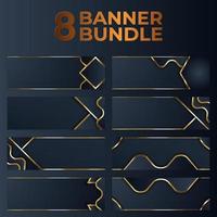 conjunto de design de banner de ouro com luxo de ouro de estilo moderno minimalista vetor