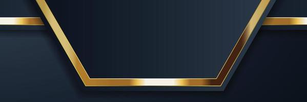 design de banner de ouro com luxo de ouro de estilo moderno minimalista vetor