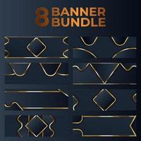 conjunto de design de banner de ouro com luxo de ouro de estilo moderno minimalista vetor