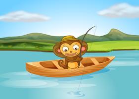 Um macaco de pesca vetor