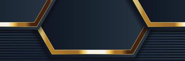 design de banner de ouro com luxo de ouro de estilo moderno minimalista vetor