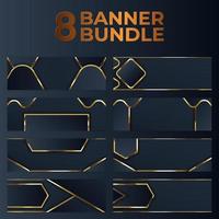 conjunto de design de banner de ouro com luxo de ouro de estilo moderno minimalista vetor