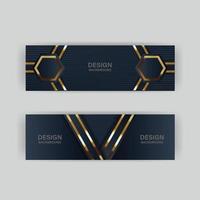 design de banner de ouro com luxo de ouro de estilo moderno minimalista vetor