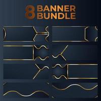 conjunto de design de banner de ouro com luxo de ouro de estilo moderno minimalista vetor