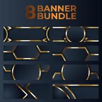 conjunto de design de banner de ouro com luxo de ouro de estilo moderno minimalista vetor