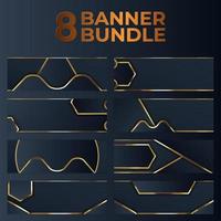 conjunto de design de banner de ouro com luxo de ouro de estilo moderno minimalista vetor