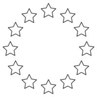 estrelas na ilustração em vetor círculo ícone preto cor.