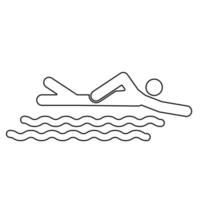 natação pessoa vara ícone ilustração vetorial de cor preta. vetor