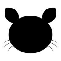 estilo plano de imagem de ilustração vetorial de cor preta ícone de cabeça de gato vetor