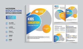 brochura dupla de admissão de educação criativa e moderna vetor