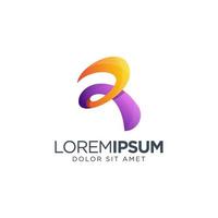 letra r design de logotipo colorido vetor