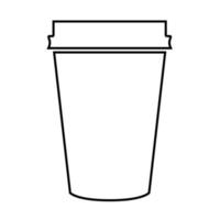 ícone de cor preta de xícara de café de papel. vetor