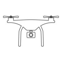 drone o ícone de cor preta. vetor