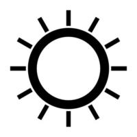ícone de sol cor preta ilustração vetorial imagem estilo plano vetor