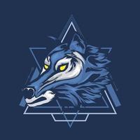 ilustração de lobo azul vetor