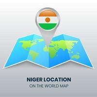 ícone de localização do niger no mapa do mundo vetor