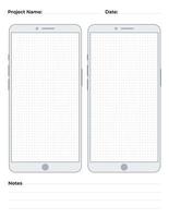 papel de esboço de interface de smartphone para design de interface do usuário e ux vetor