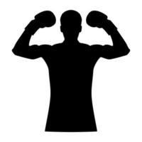 estilo simples de imagem de ilustração vetorial de cor preta de ícone de boxer vetor
