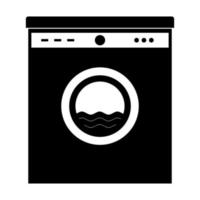 máquina de lavar preta este é o ícone preto. vetor