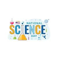 dia nacional da ciência banner saudação gráfico de vetor de celebração