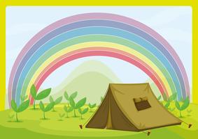 Uma tenda e um arco-íris vetor