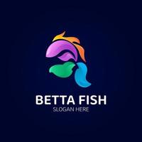 modelo de logotipo de peixe betta em gradiente colorido. ilustração vetorial vetor