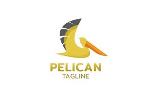 modelo de logotipo de ilustração vetorial de pelicano voador vetor