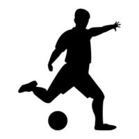 estilo plano de imagem de ilustração vetorial de cor preta de ícone de jogador de futebol vetor