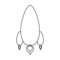 ícone de linha de contorno de contorno de foguete cor preta ilustração vetorial imagem estilo plano fino vetor