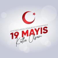 19 mayis ataturk'u anma, genclik ve spor bayrami. 19 de maio comemoração do dia de ataturk, juventude e esportes. vetor