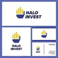 halo invest design de logotipo e pacote de branding vetor