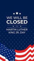 Martin Luther King jr. design de dia conosco fundo de bandeira. feliz dia do mlk. eu tenho um sonho. vetor