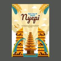 modelo de pôster nyepi vetor