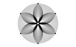 semente flor do ícone de lótus da vida, geometria sagrada da mandala do logotipo, símbolo de tatuagem de harmonia e equilíbrio. talismã místico, vetor de linhas de círculos pretos isolado no fundo branco