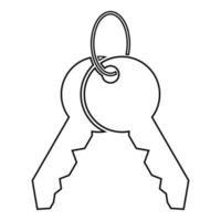 molho de chaves no ícone de contorno de contorno do anel ilustração vetorial de cor preta imagem de estilo plano vetor