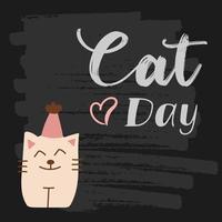 dia mundial do gato. ilustração vetorial. feriado internacional. abrace seu gato, miau. vetor