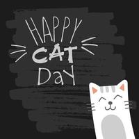 dia mundial do gato. ilustração vetorial. feriado internacional. abrace seu gato, miau. vetor