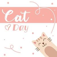 dia mundial do gato. ilustração vetorial. feriado internacional. abrace seu gato, miau. vetor