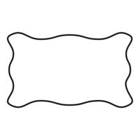 cartaz de aplicação de quadro de forma de onda de layout de banner retangular maquete em branco modelo vazio ícone de contorno de contorno ícone de ilustração vetorial de cor preta imagem de estilo plano vetor
