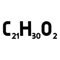 fórmula química c21h30o2 canabidiol cbd fitocanabinóide maconha maconha grama cânhamo molécula ícone cor preta ilustração vetorial imagem de estilo plano vetor