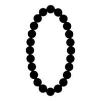 colar de joias de pérolas com pérolas de pérolas ícone de adorno de bijuterias ilustração vetorial de cor preta imagem de estilo plano vetor