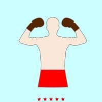 boxer definido é ícone de cor. vetor