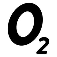 fórmula química de oxigênio o2 ícone de ar cor preta ilustração vetorial imagem de estilo plano vetor