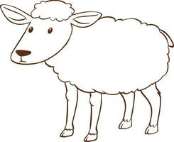 ovelhas em estilo simples doodle no fundo branco vetor