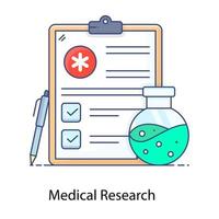 ícone conceitual de pesquisa médica em design editável vetor